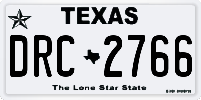 TX license plate DRC2766