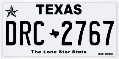 TX license plate DRC2767