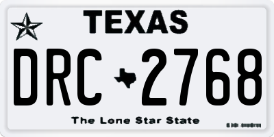 TX license plate DRC2768