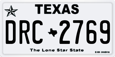 TX license plate DRC2769