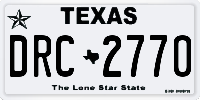 TX license plate DRC2770