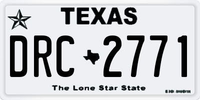 TX license plate DRC2771