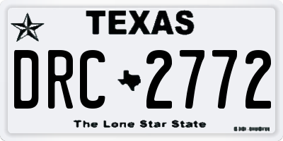 TX license plate DRC2772