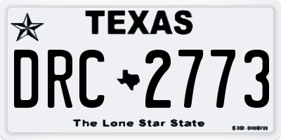 TX license plate DRC2773