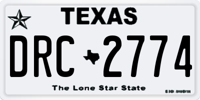 TX license plate DRC2774