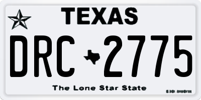 TX license plate DRC2775