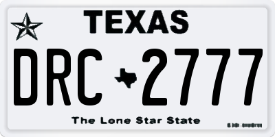 TX license plate DRC2777