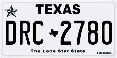 TX license plate DRC2780