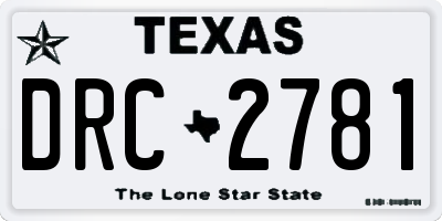 TX license plate DRC2781