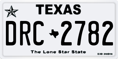 TX license plate DRC2782