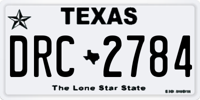 TX license plate DRC2784