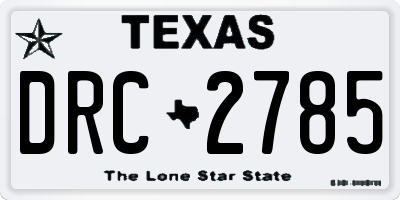 TX license plate DRC2785