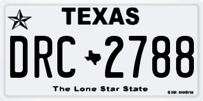 TX license plate DRC2788