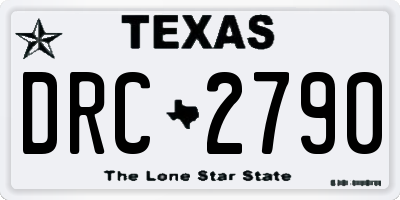 TX license plate DRC2790