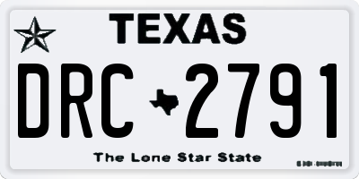 TX license plate DRC2791