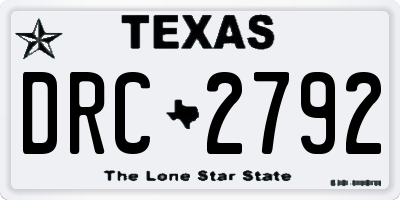 TX license plate DRC2792