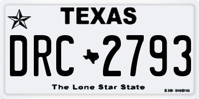 TX license plate DRC2793