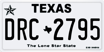 TX license plate DRC2795