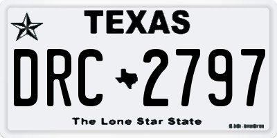 TX license plate DRC2797