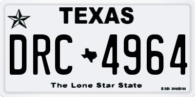 TX license plate DRC4964