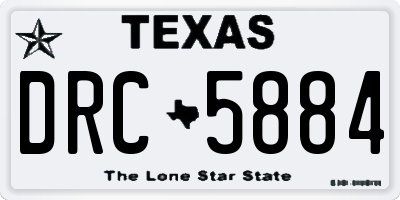 TX license plate DRC5884