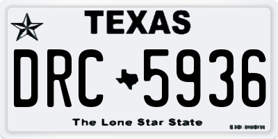 TX license plate DRC5936