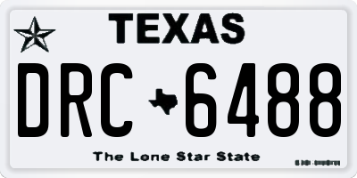 TX license plate DRC6488