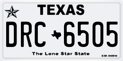 TX license plate DRC6505