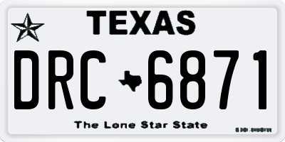 TX license plate DRC6871