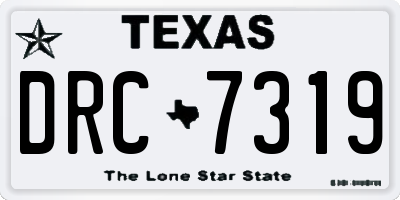 TX license plate DRC7319