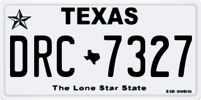 TX license plate DRC7327