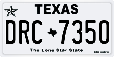 TX license plate DRC7350