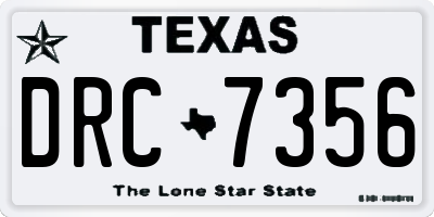 TX license plate DRC7356