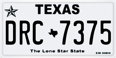 TX license plate DRC7375