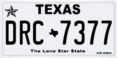 TX license plate DRC7377