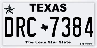 TX license plate DRC7384