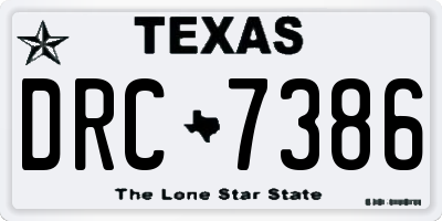 TX license plate DRC7386