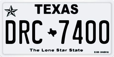 TX license plate DRC7400