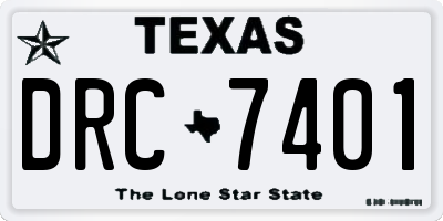 TX license plate DRC7401