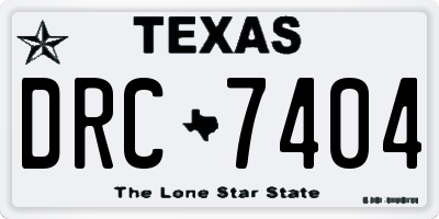 TX license plate DRC7404