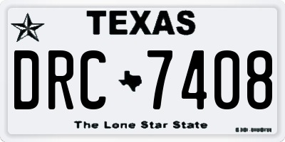 TX license plate DRC7408