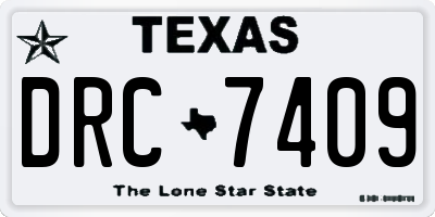 TX license plate DRC7409