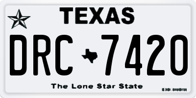 TX license plate DRC7420