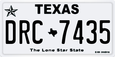 TX license plate DRC7435