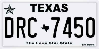 TX license plate DRC7450