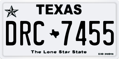 TX license plate DRC7455