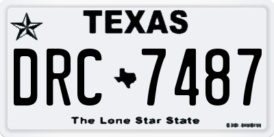 TX license plate DRC7487