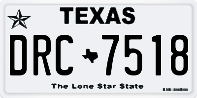 TX license plate DRC7518