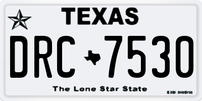 TX license plate DRC7530