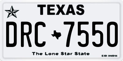 TX license plate DRC7550